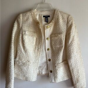 Elegant Alfani Cream Tweed Jacket
